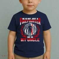 My Uncle Is A Firefighter Hero Proud Fire Niece Nephew Gifts Toddler T-Shirt thumb 2