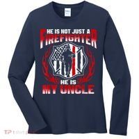My Uncle Is A Firefighter Hero Proud Fire Niece Nephew Gifts Women's Long Sleeve Shirt thumb 0