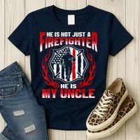 My Uncle Is A Firefighter Hero Proud Fire Niece Nephew Gifts Women's T-Shirt thumb 3