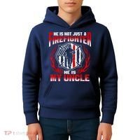 My Uncle Is A Firefighter Hero Proud Fire Niece Nephew Gifts Kids Hoodie thumb 4