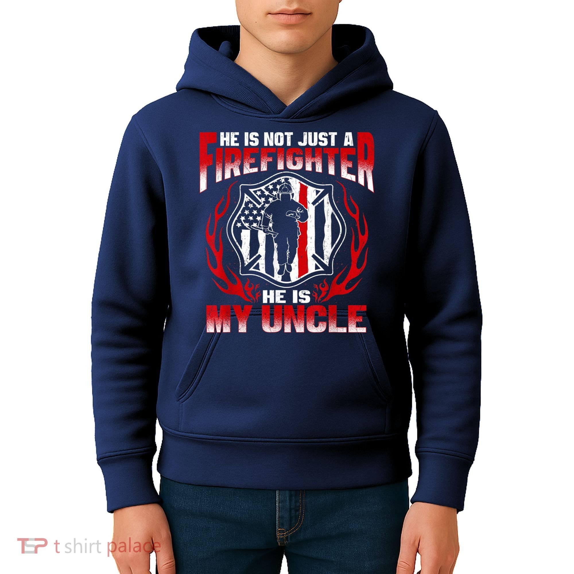 My Uncle Is A Firefighter Hero Proud Fire Niece Nephew Gifts Kids Hoodie