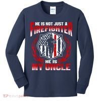 My Uncle Is A Firefighter Hero Proud Fire Niece Nephew Gifts Kids Long Sleeve Shirt thumb 0