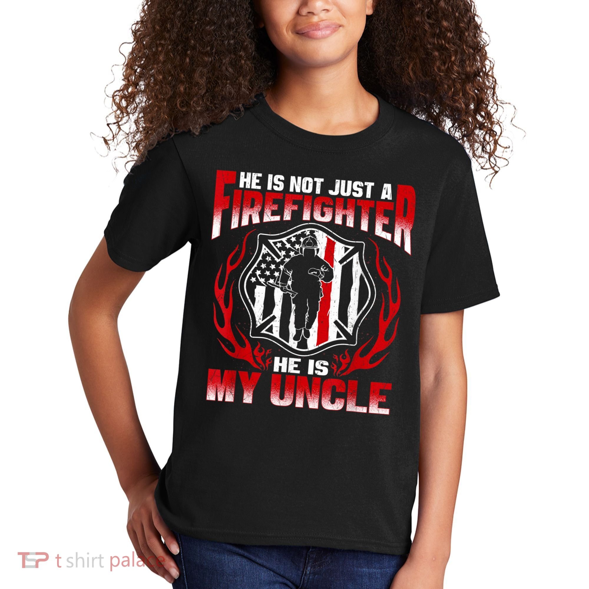 My Uncle Is A Firefighter Hero Proud Fire Niece Nephew Gifts Kids T-Shirt
