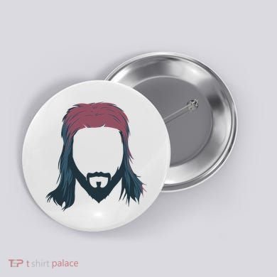 Mullet Haircut Button