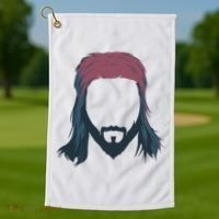 Mullet Haircut Golf Towel thumb 1