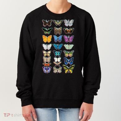 Multi Butterflies Botanical Species Women's Sweatshirt