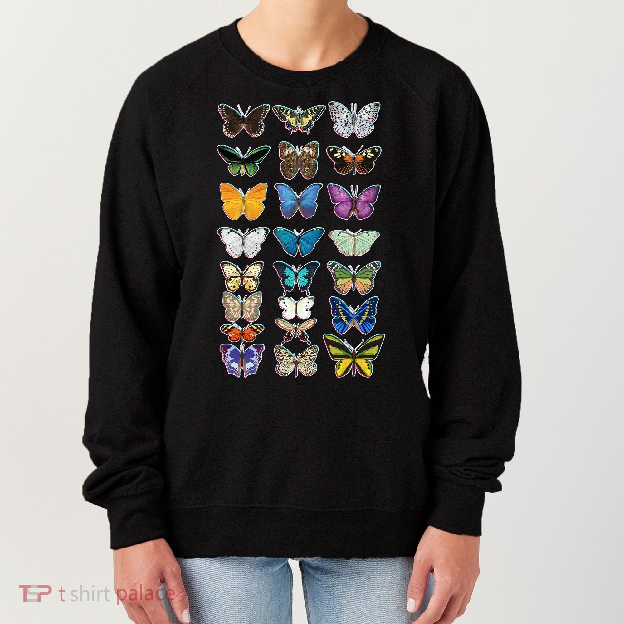 Multi Butterflies Botanical Species Women's Sweatshirt
