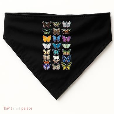 Multi Butterflies Botanical Species USA-Made Doggie Bandana