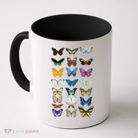 Multi Butterflies Botanical Species Coffee Mug thumb 0