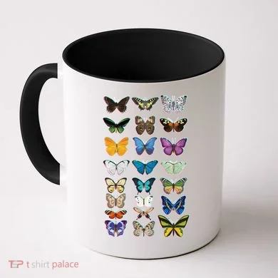 Multi Butterflies Botanical Species Coffee Mug