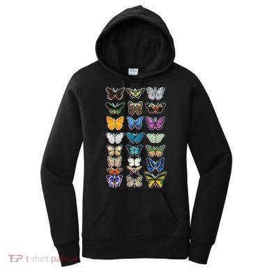Multi Butterflies Botanical Species Women's Hoodie