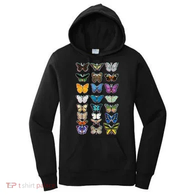 Multi Butterflies Botanical Species Women's Hoodie