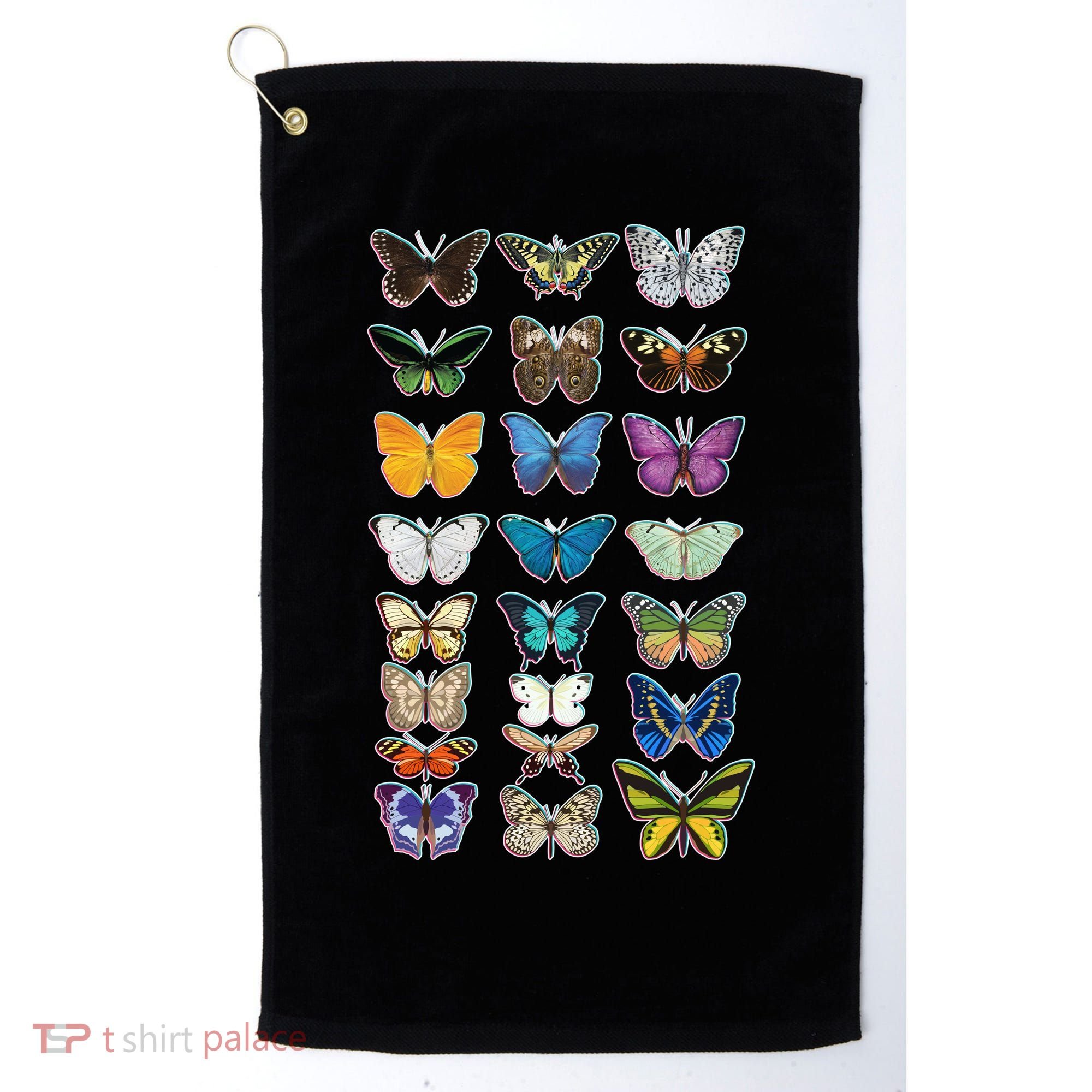 Multi Butterflies Botanical Species Golf Towel
