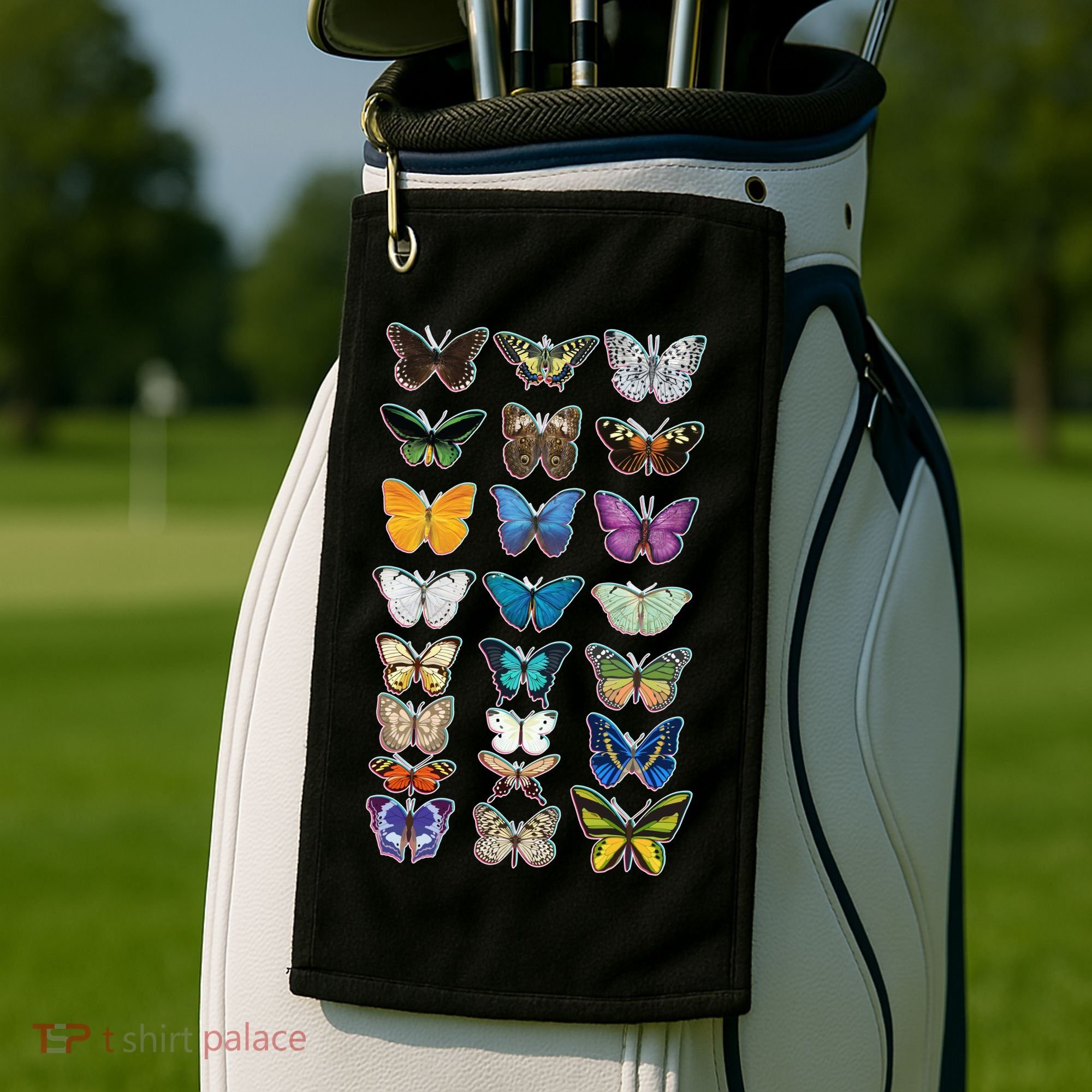 Multi Butterflies Botanical Species Golf Towel