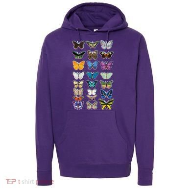Multi Butterflies Botanical Species Hoodie