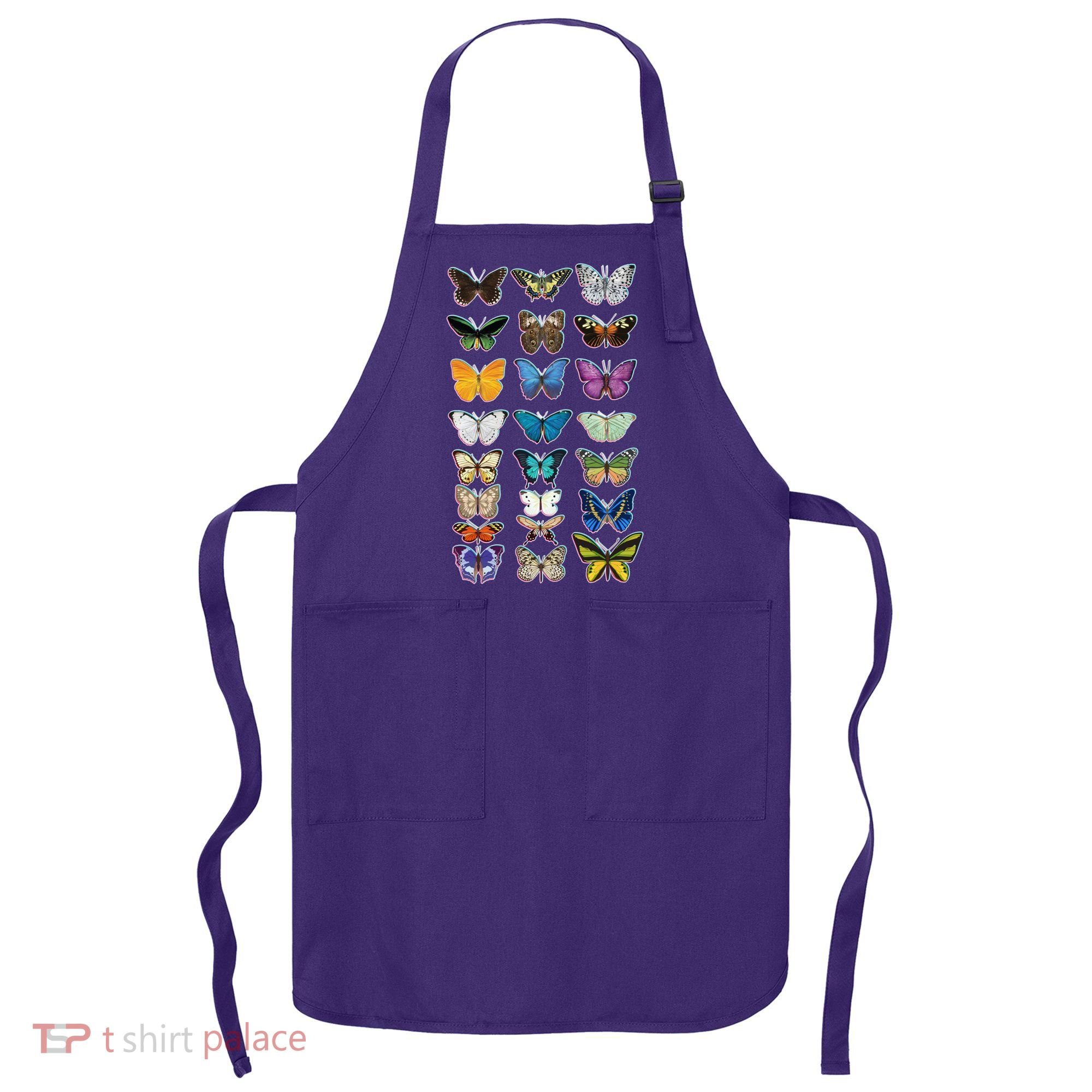 Multi Butterflies Botanical Species Apron
