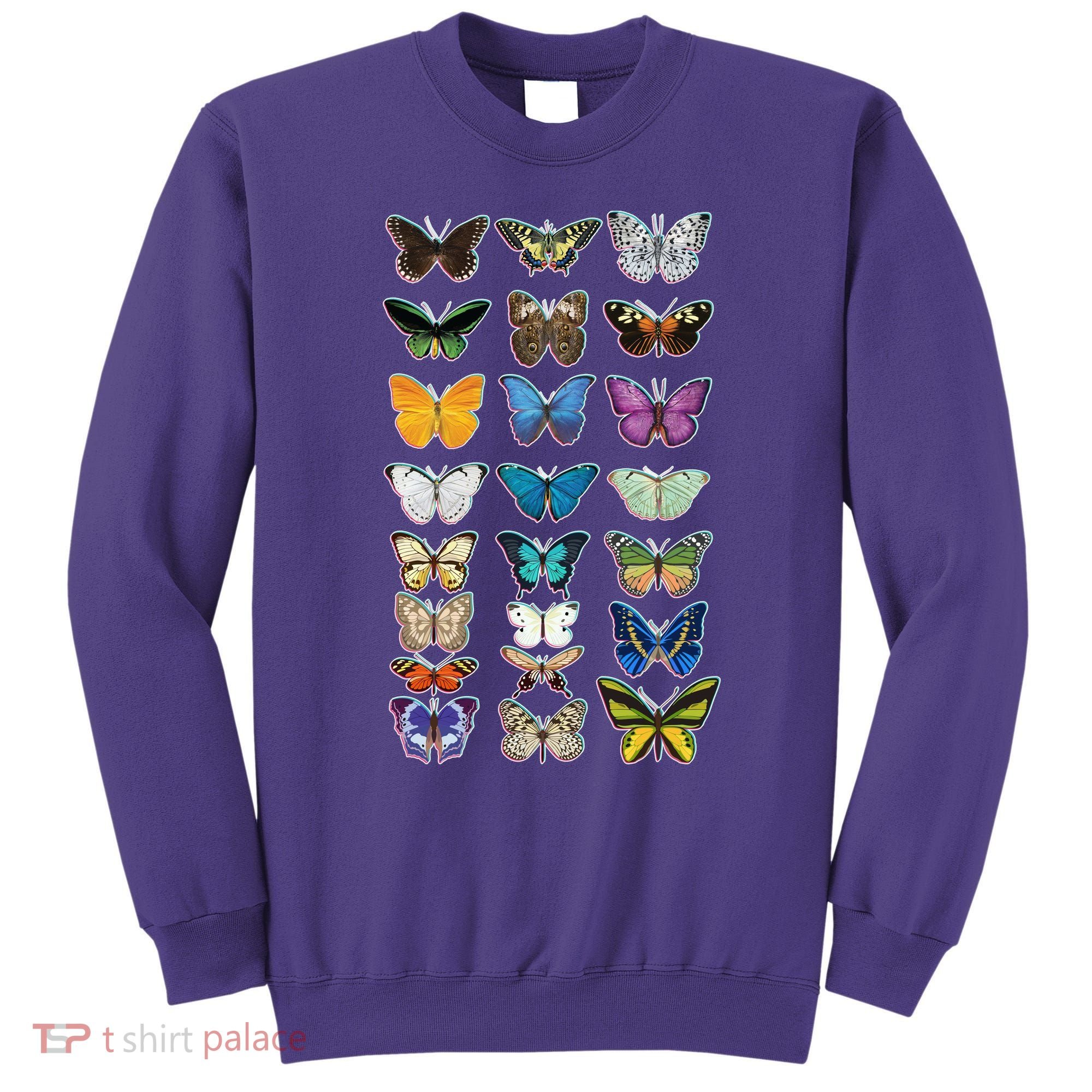 Multi Butterflies Botanical Species Sweatshirt