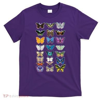 Multi Butterflies Botanical Species T-Shirt