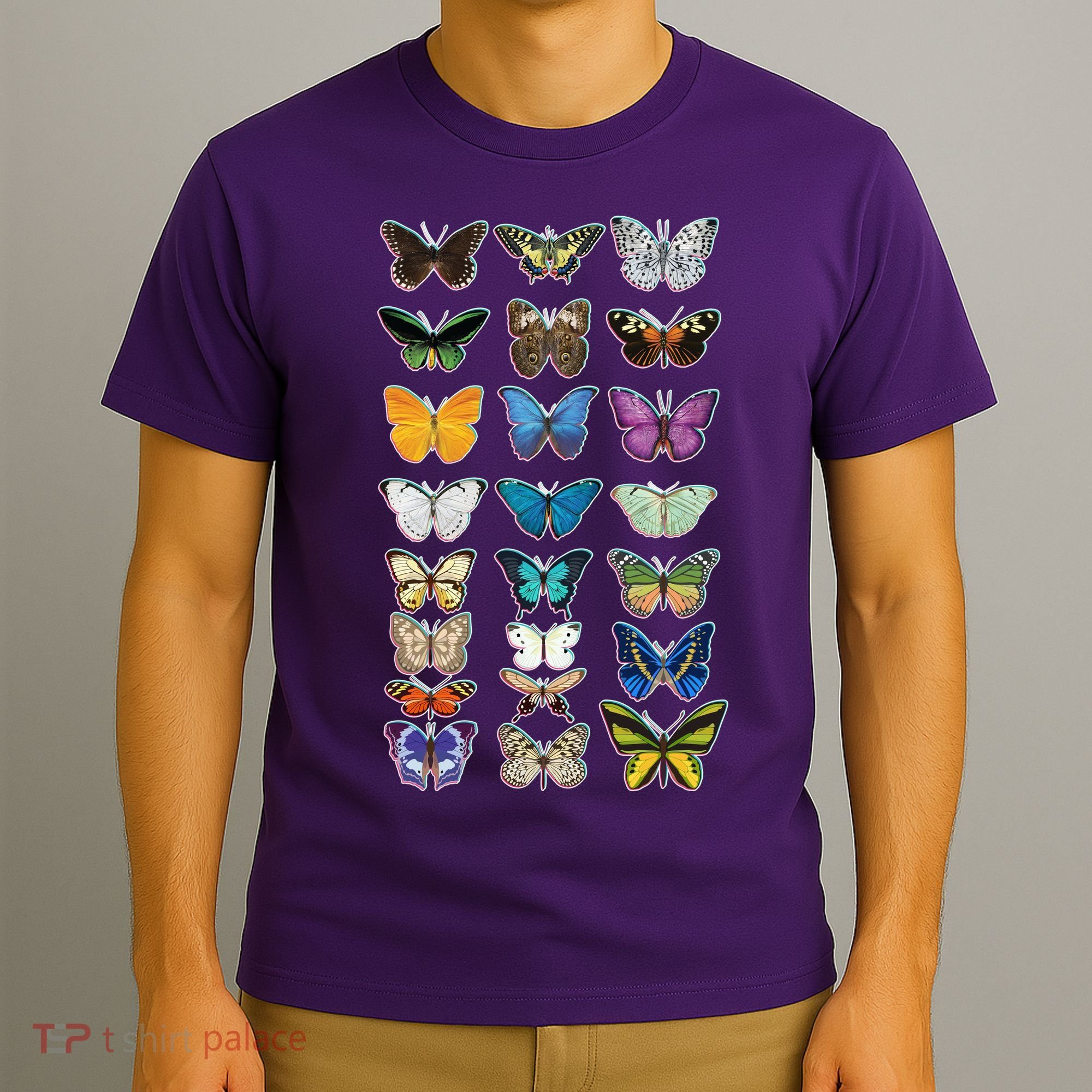 Multi Butterflies Botanical Species T-Shirt
