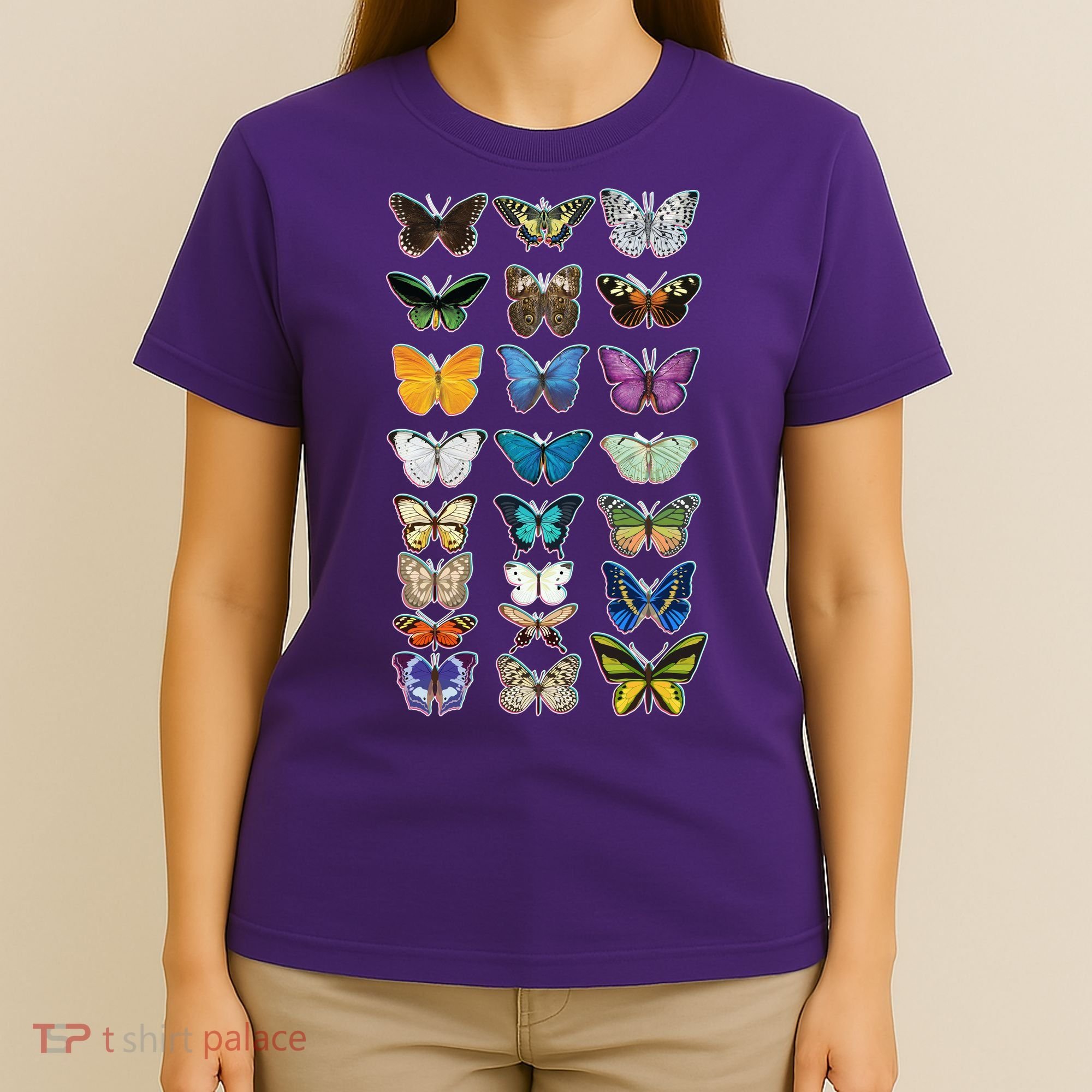 Multi Butterflies Botanical Species T-Shirt