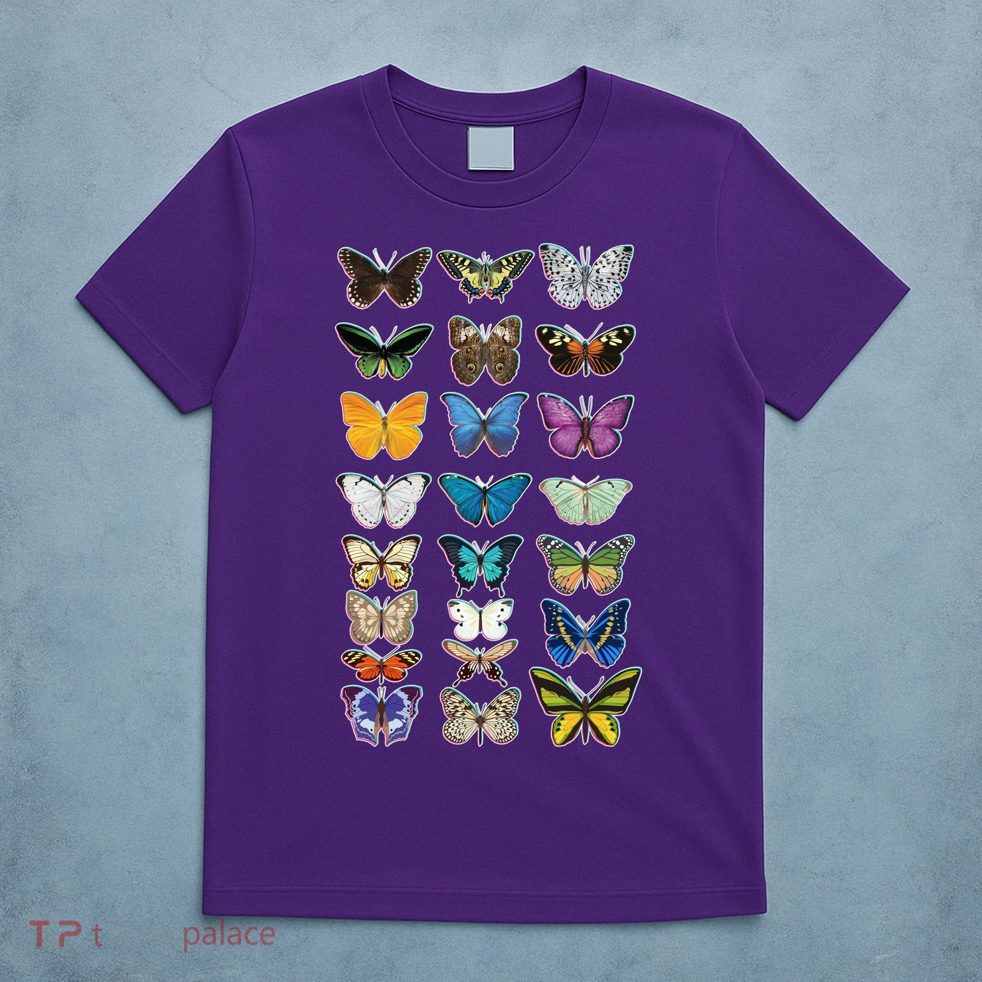 Multi Butterflies Botanical Species T-Shirt