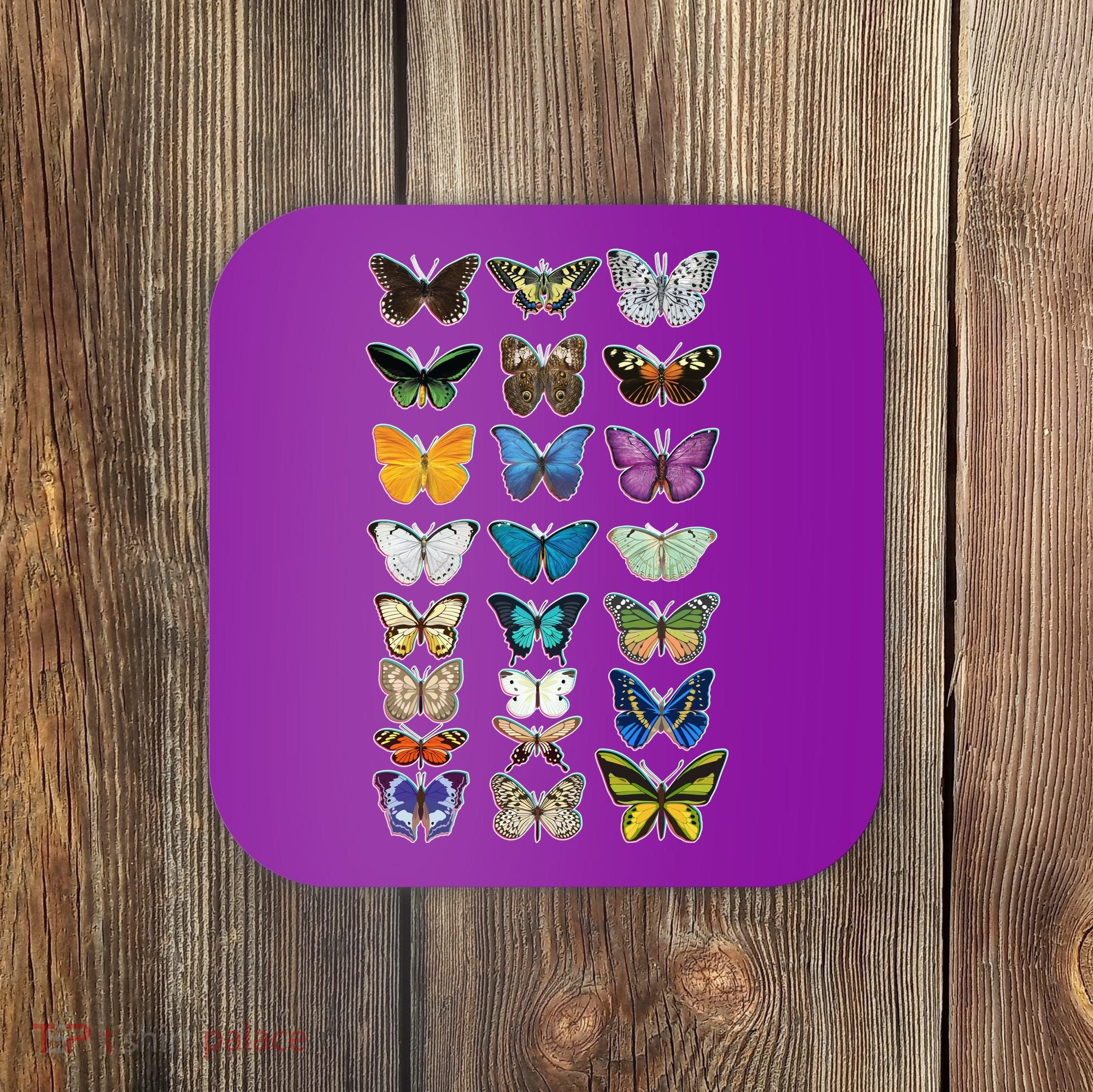 Multi Butterflies Botanical Species Coaster