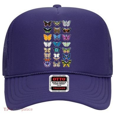 Multi Butterflies Botanical Species Hat