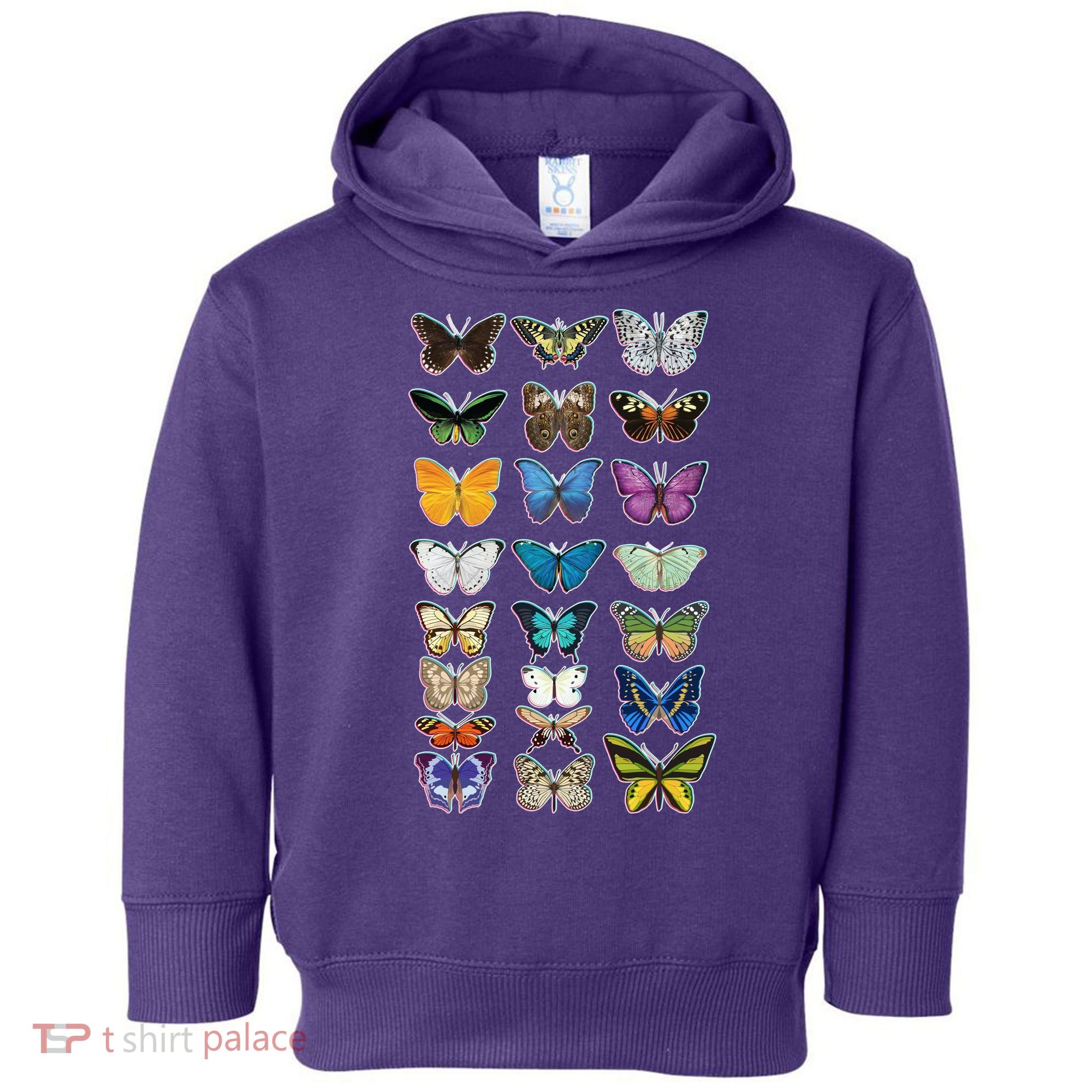 Multi Butterflies Botanical Species Toddler Hoodie