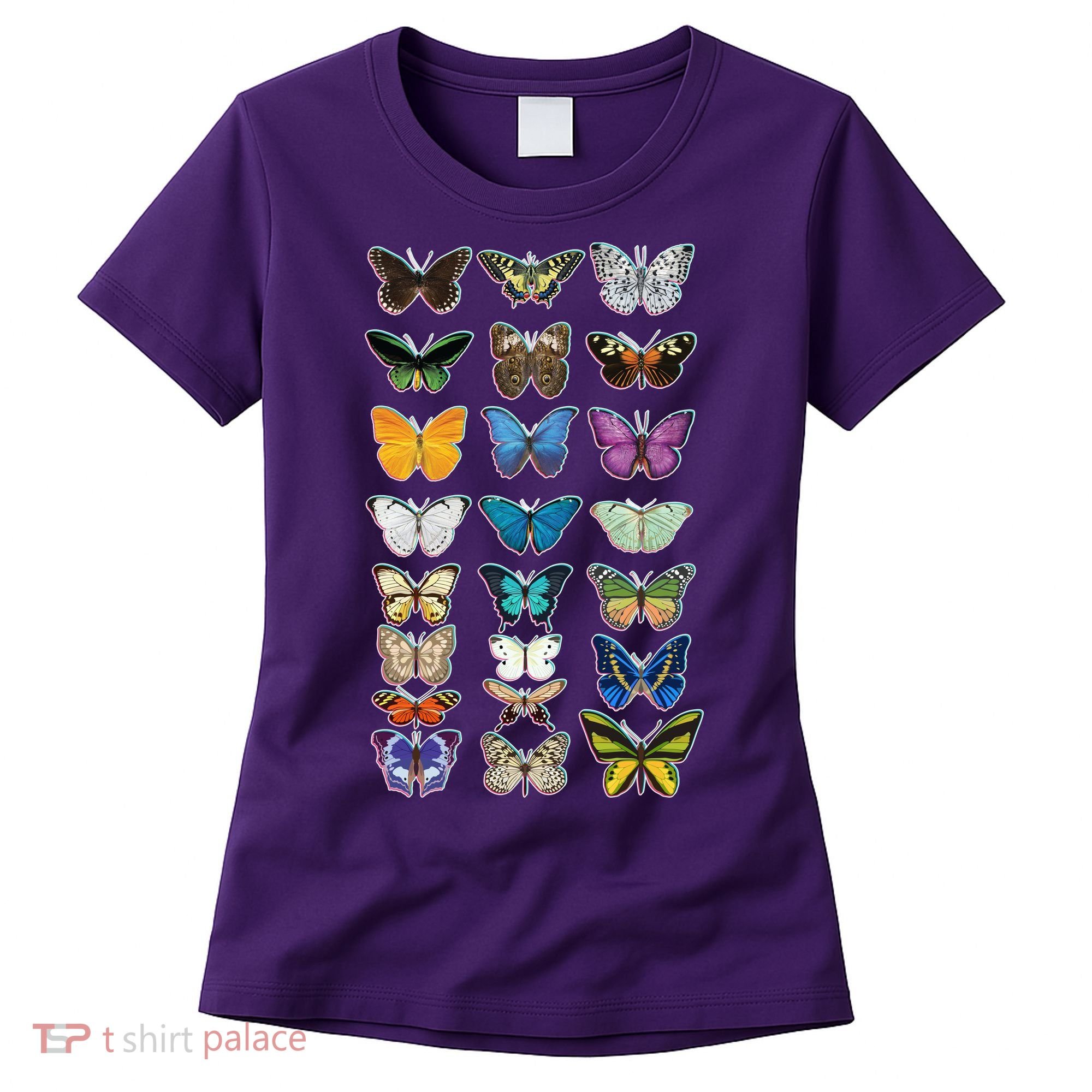 Multi Butterflies Botanical Species Women's T-Shirt