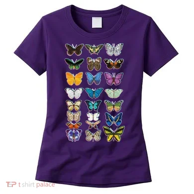Multi Butterflies Botanical Species Women's T-Shirt