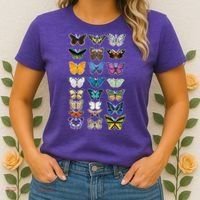 Multi Butterflies Botanical Species Women's T-Shirt thumb 2