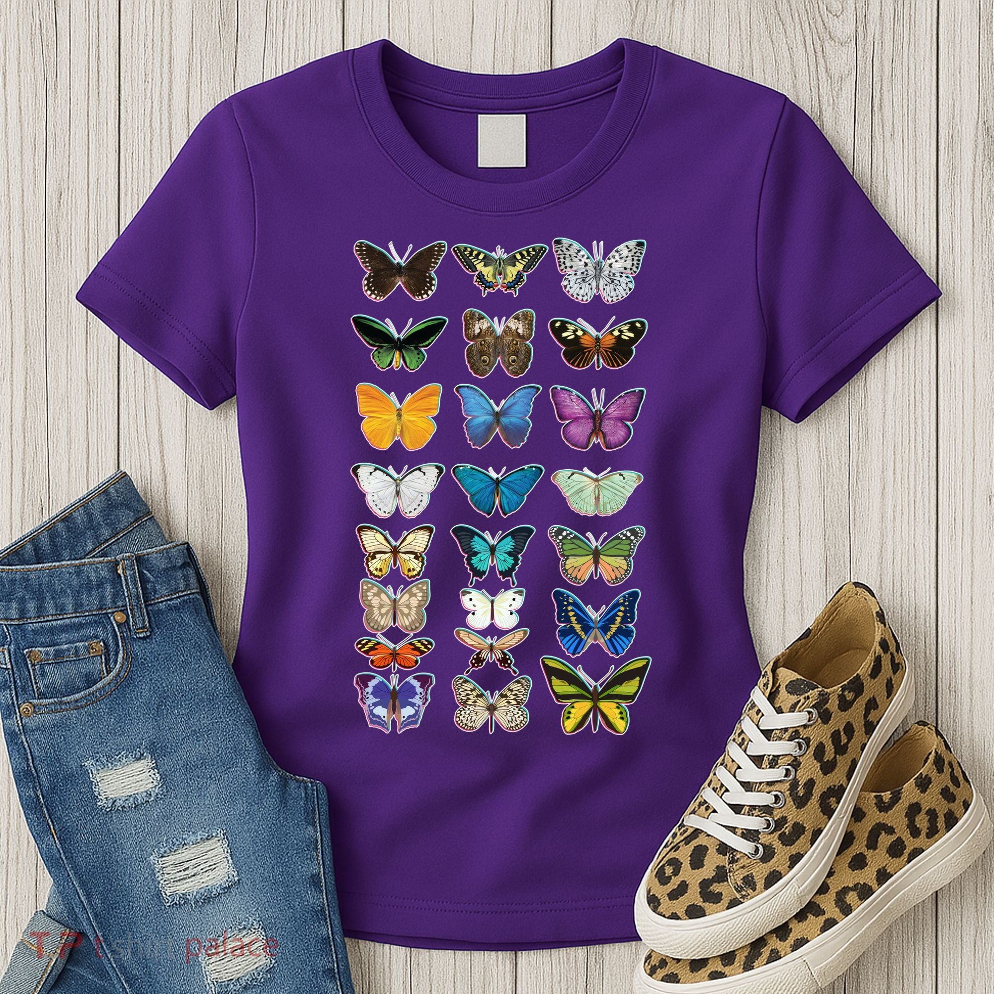 Multi Butterflies Botanical Species Women's T-Shirt