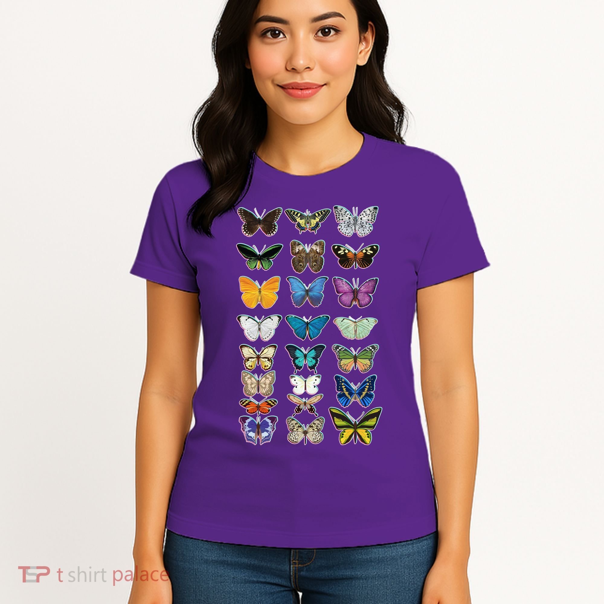 Multi Butterflies Botanical Species Women's T-Shirt