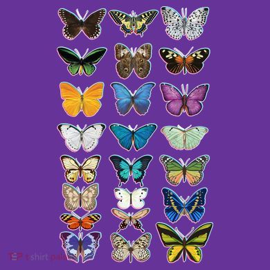 Multi Butterflies Botanical Species Kids Long Sleeve Shirt