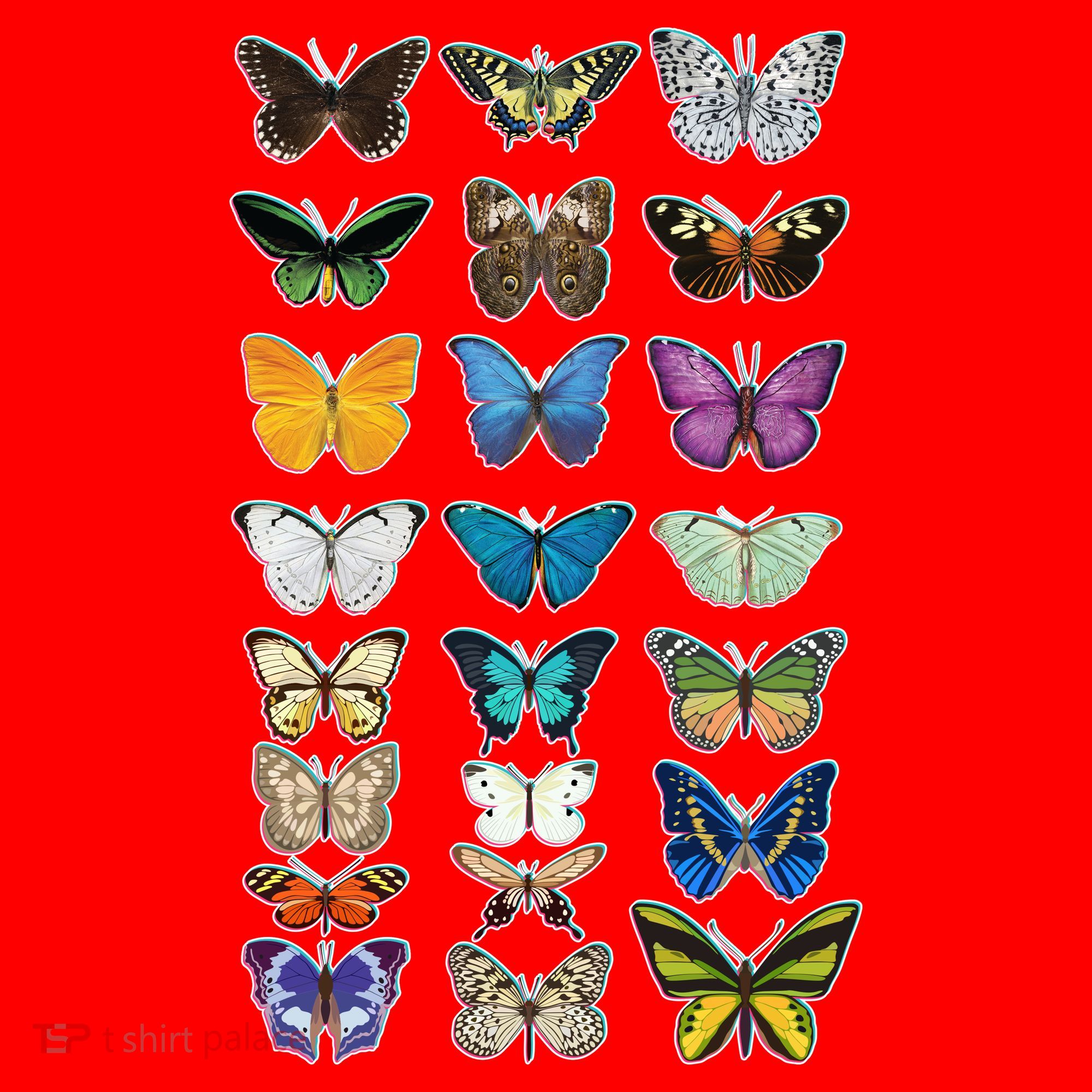 Multi Butterflies Botanical Species Santa Hat