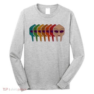 Multi Color MF DOOM Masks Long Sleeve Shirt