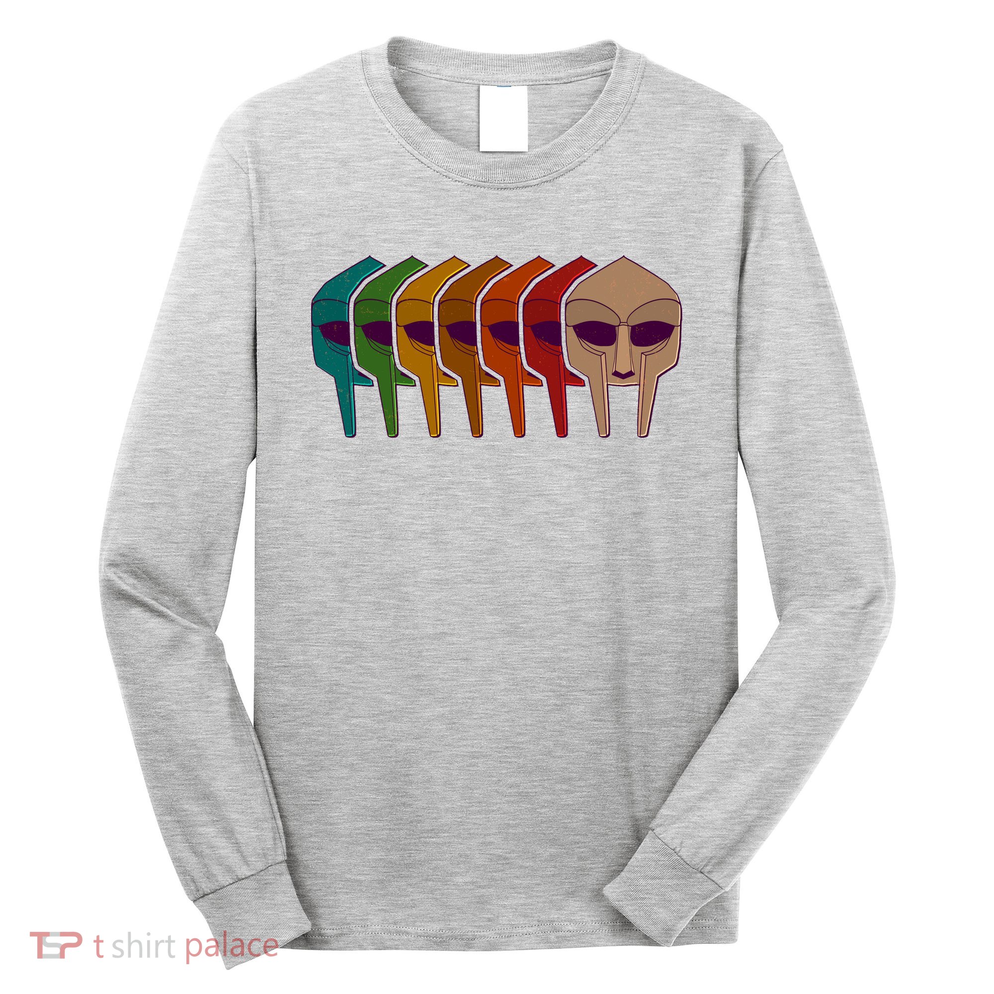 Multi Color MF DOOM Masks Long Sleeve Shirt
