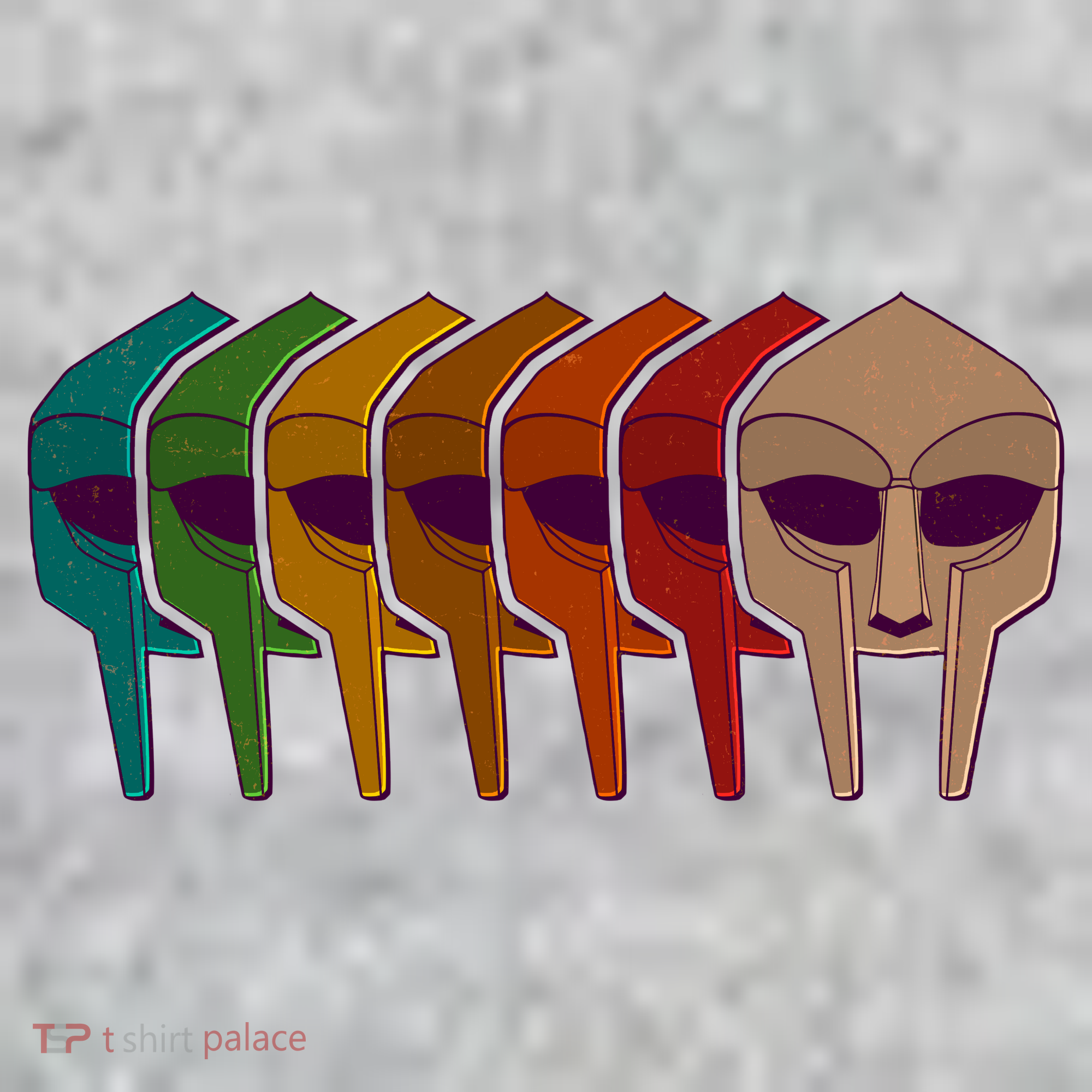 Multi Color MF DOOM Masks T-Shirt