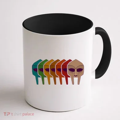 Multi Color MF DOOM Masks Coffee Mug back