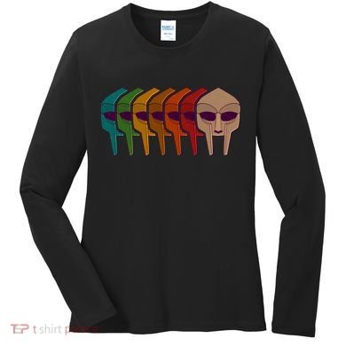 Multi Color MF DOOM Masks Women's Long Sleeve Shirt