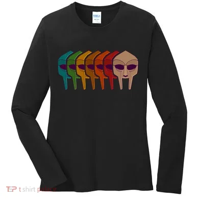 Multi Color MF DOOM Masks Women's Long Sleeve Shirt