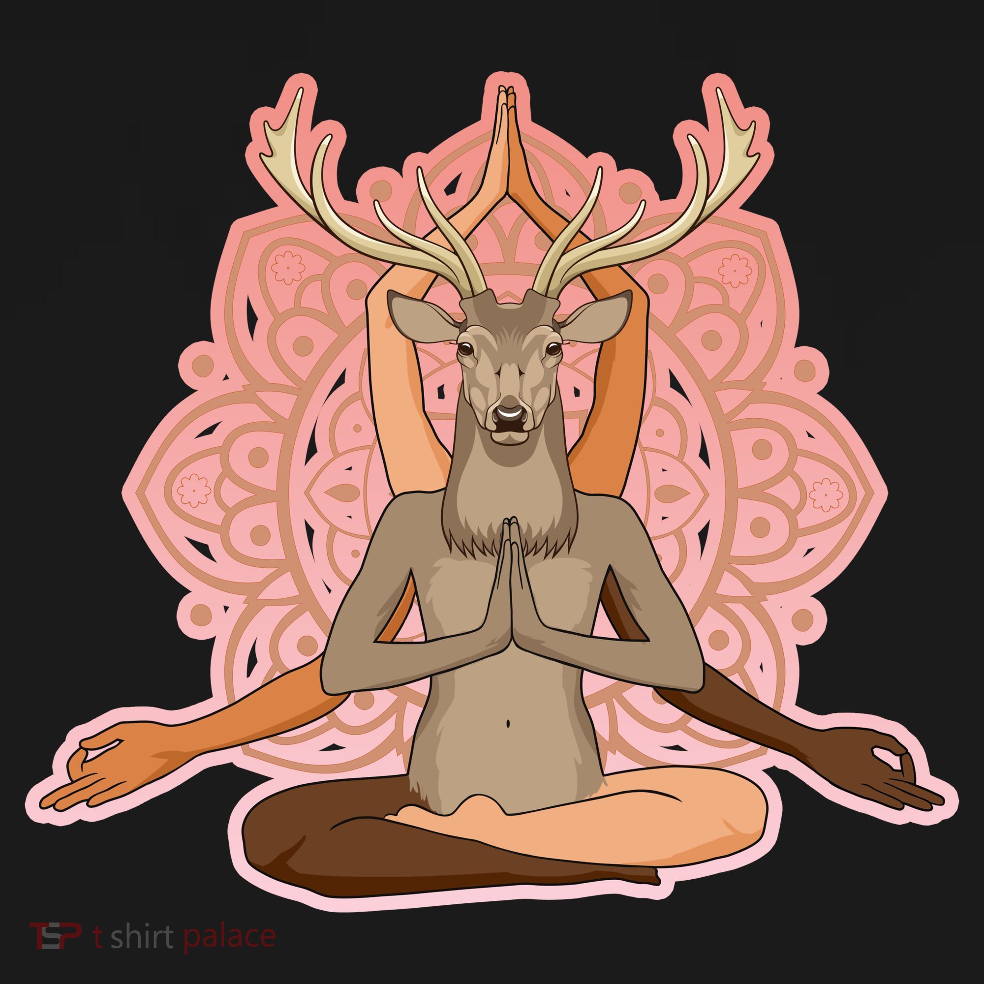 Multi-Ethnic Unity Yoga Deer Doggie Tank