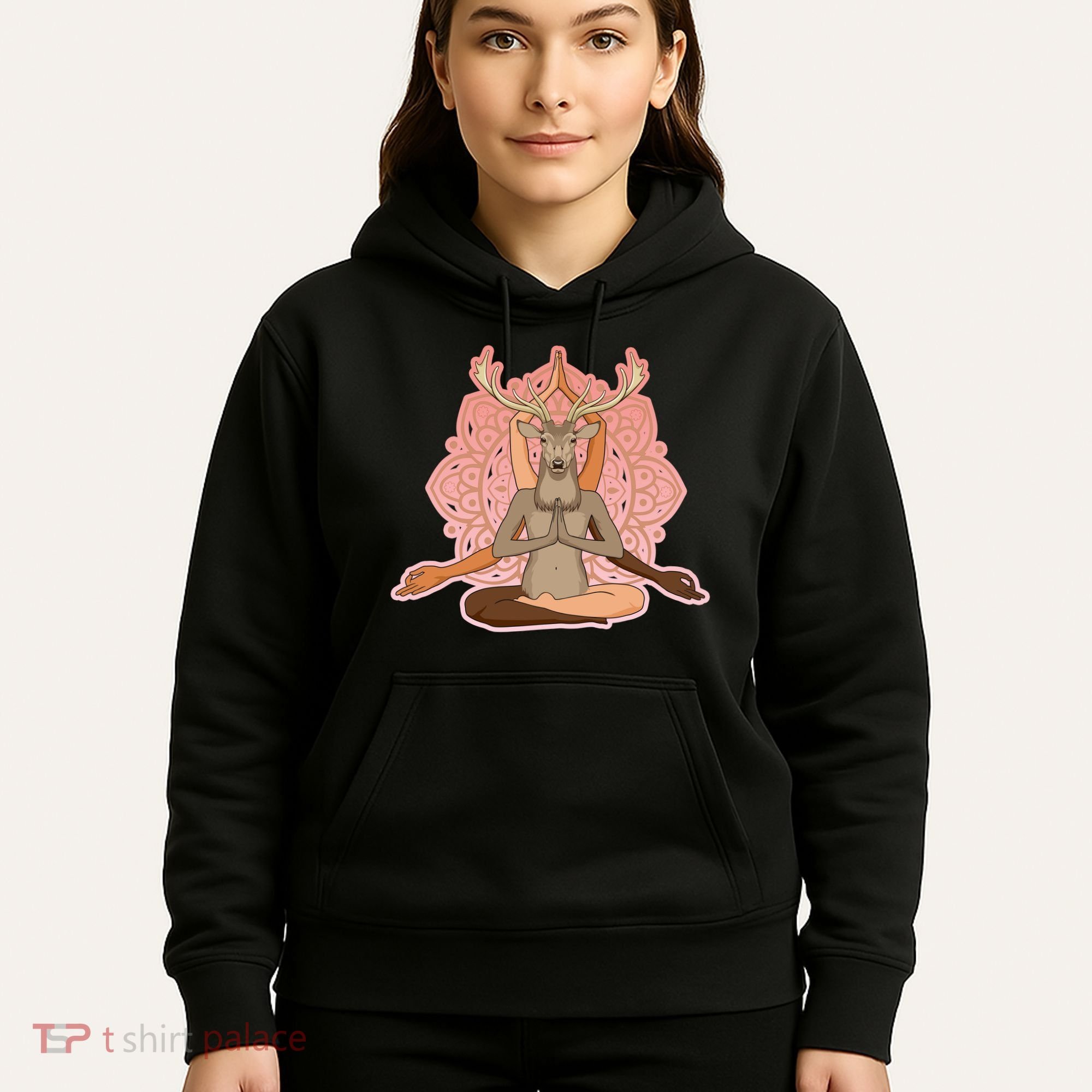 Multi-Ethnic Unity Yoga Deer Hoodie