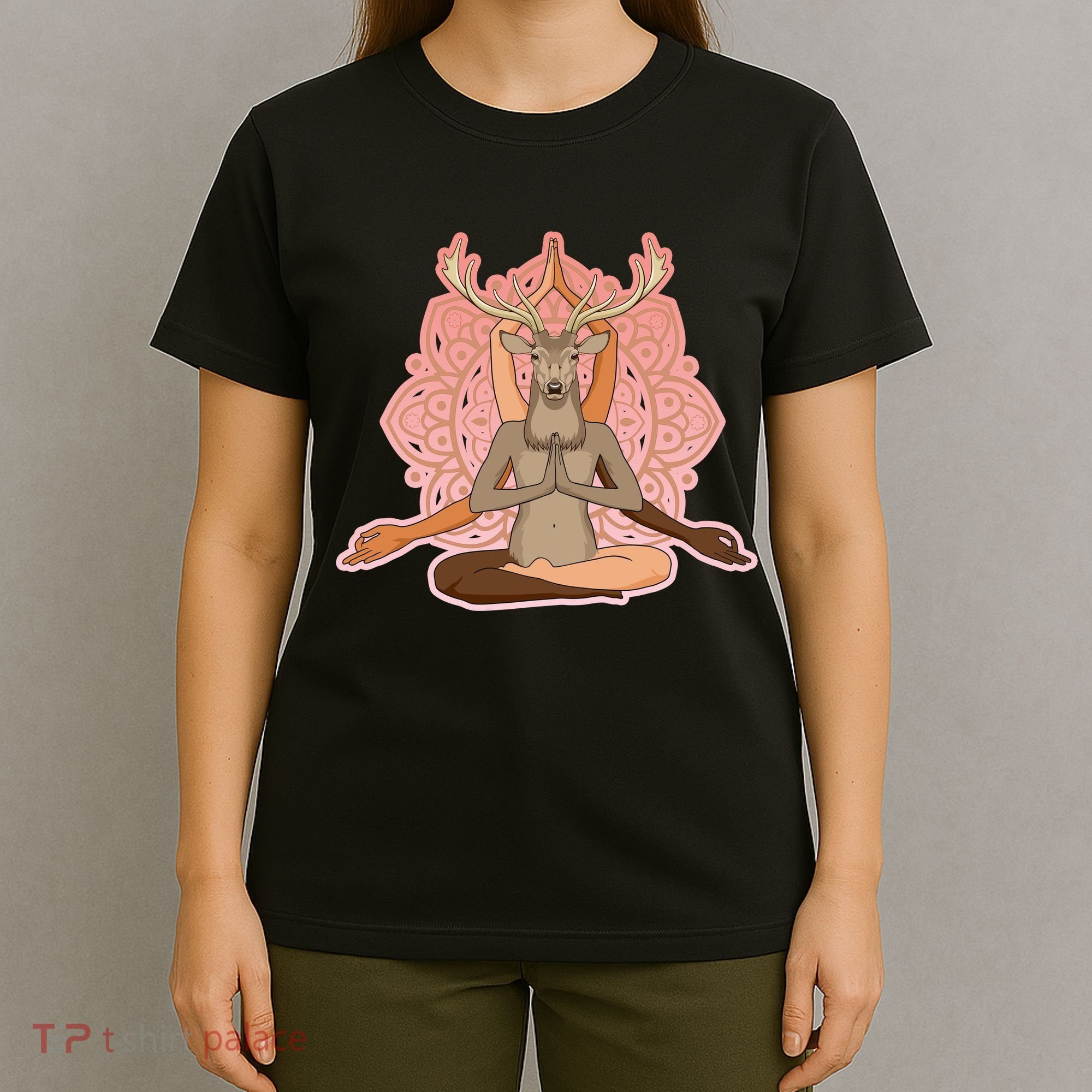 Multi-Ethnic Unity Yoga Deer T-Shirt