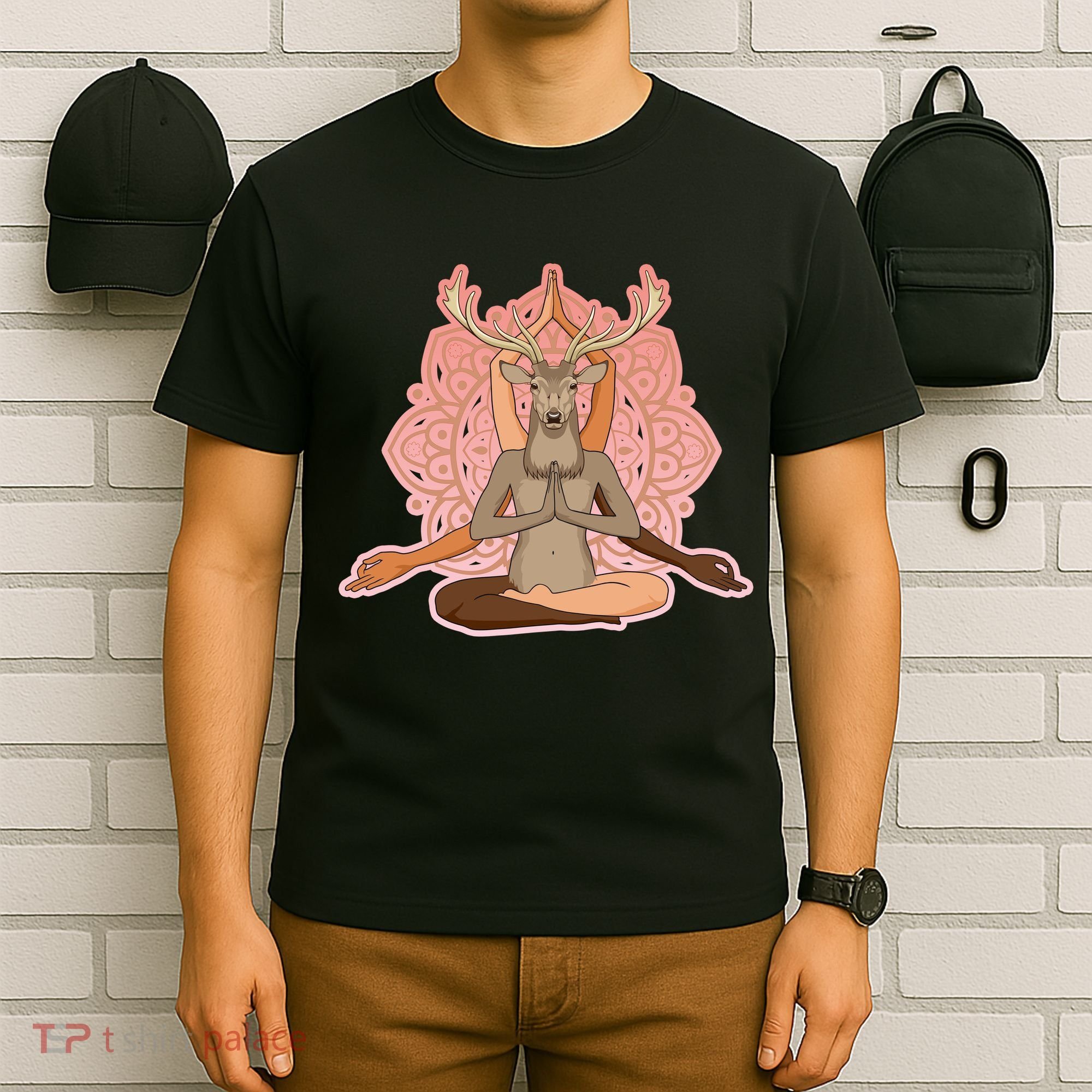 Multi-Ethnic Unity Yoga Deer T-Shirt