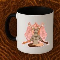 Multi-Ethnic Unity Yoga Deer Coffee Mug thumb 2