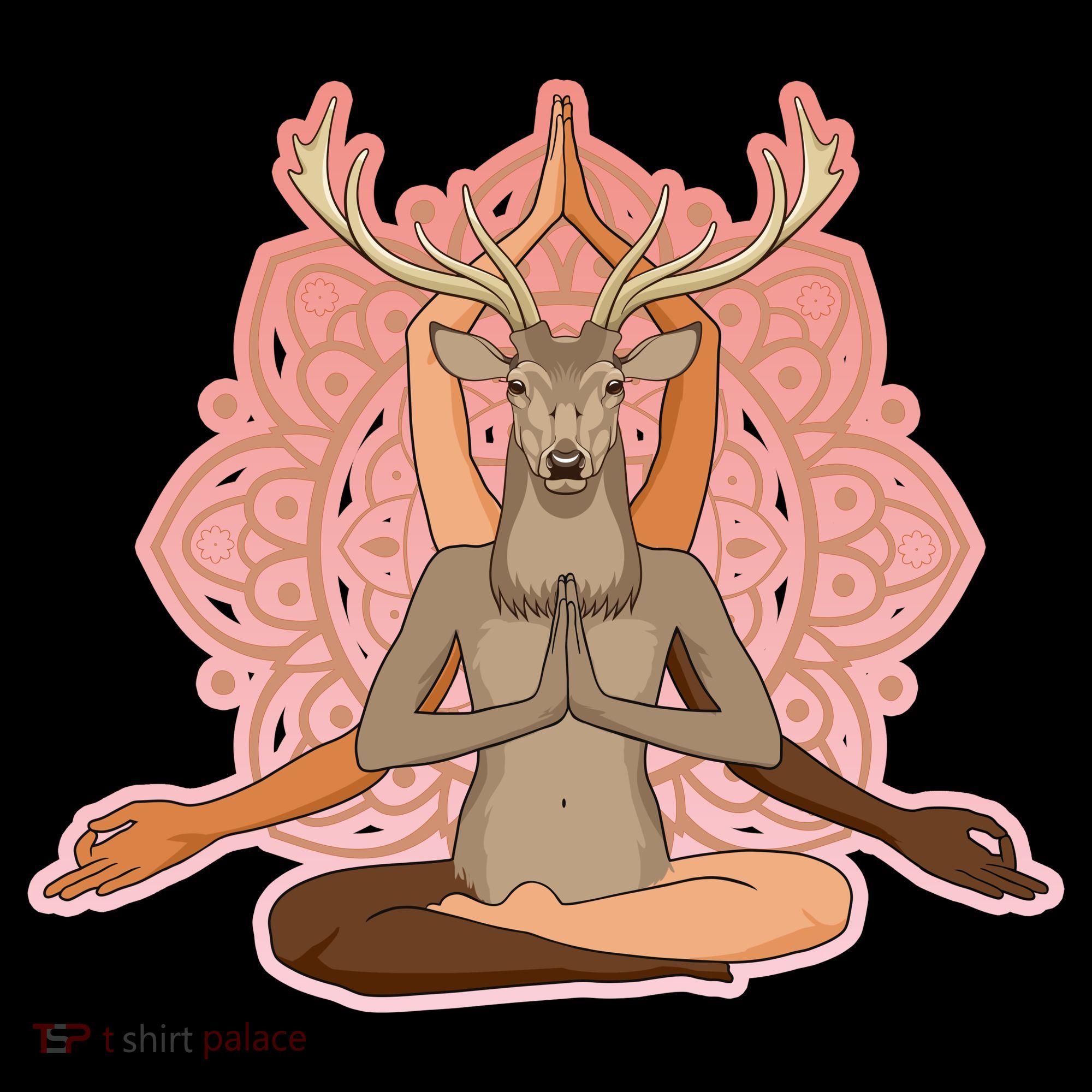 Multi-Ethnic Unity Yoga Deer Mousepad