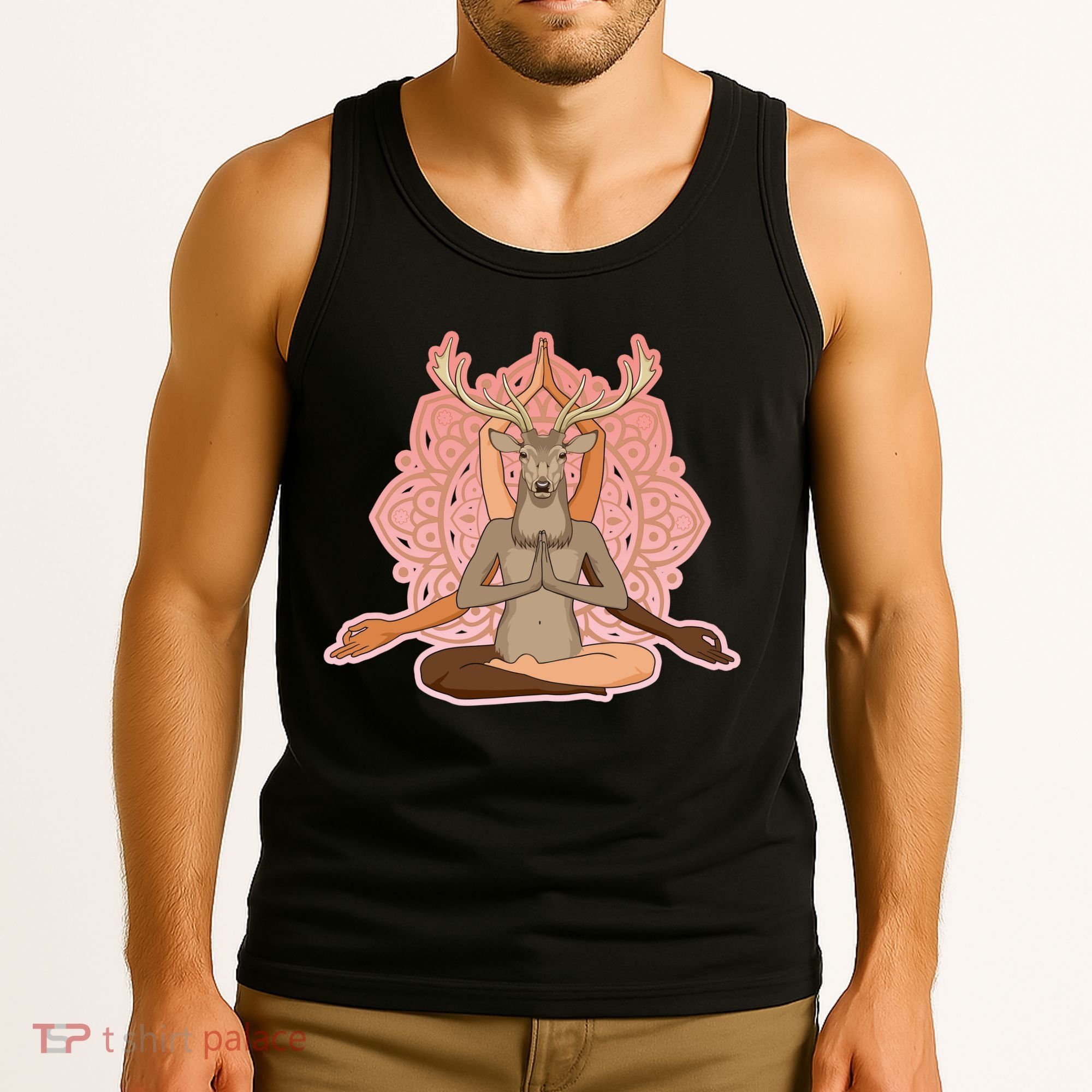 Multi-Ethnic Unity Yoga Deer Tank Top