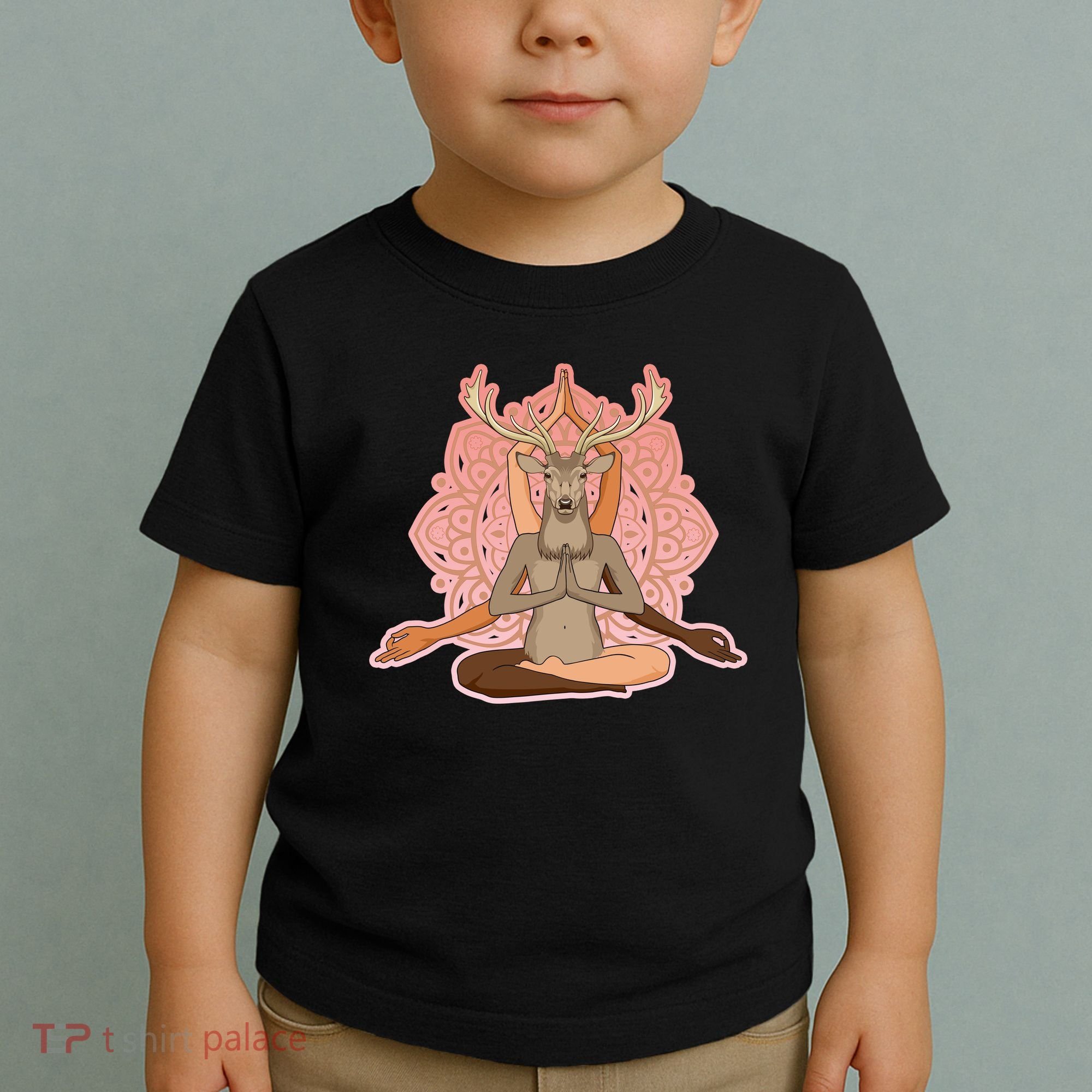 Multi-Ethnic Unity Yoga Deer Toddler T-Shirt