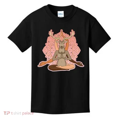Multi-Ethnic Unity Yoga Deer Kids T-Shirt